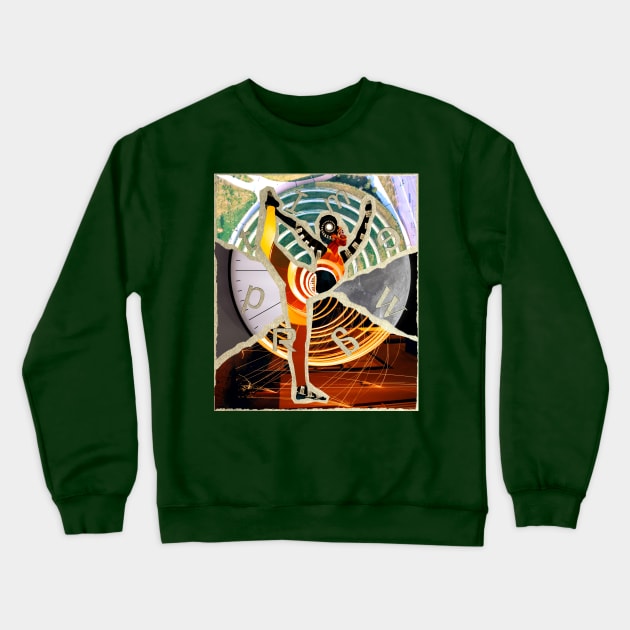 TIME WARP Yoga Collage Design Crewneck Sweatshirt by ARTIZIT